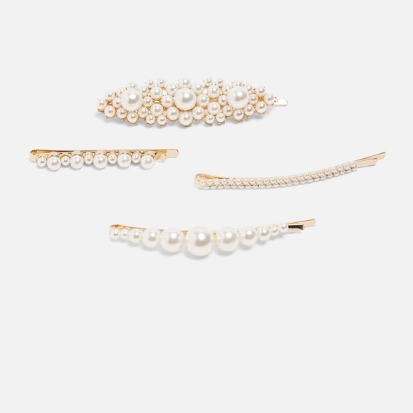 ZARA Pack of Faux Pearl Hair Clips - Picture 6 of 7